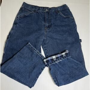 Smiths Flannel Lined Workwear Jeans 38X30 Construction Carpenter Pants Fleece